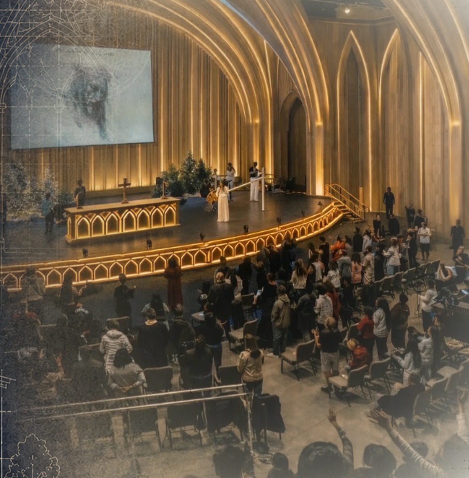 Rendering of the renovated sanctuary and altar area