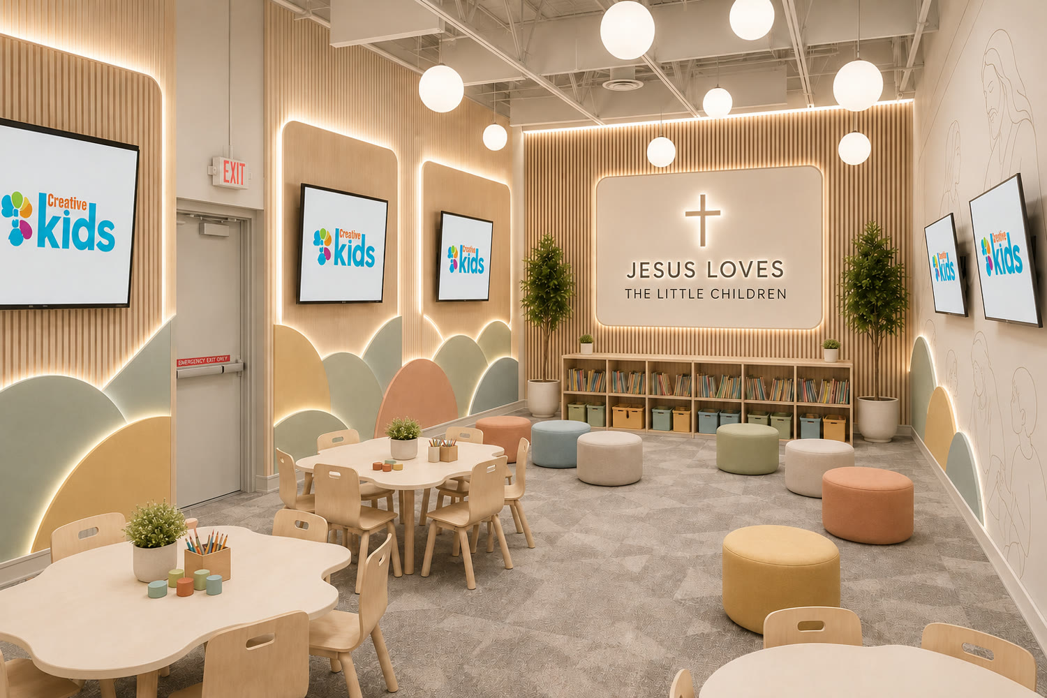 Rendering of the redesigned Creative Kids room